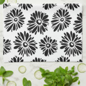 Funky Black and Floral white Theedoek (Gevouwen)