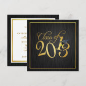 Funky Black and Gold Class of 2013 Kaart (Voorkant / Achterkant)
