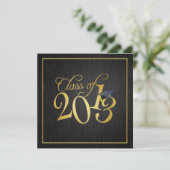 Funky Black and Gold Class of 2013 Kaart (Staand voorkant)