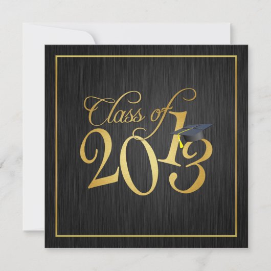 Funky Black and Gold Class of 2013 Kaart (Voorkant)