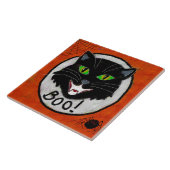 Funky Black Cat Abstracte Halloween kunst Tegeltje (Zijkant)