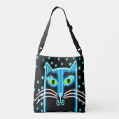 Funky Black Cat Canvas tas (Achterkant)