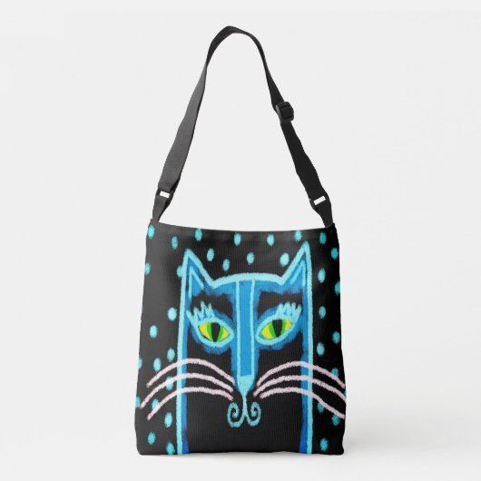 Funky Black Cat Canvas tas (Achterkant)