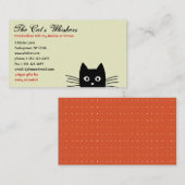 Funky Black Cat Curious Peking Kat Cute Funny Visitekaartje (Voorkant / Achterkant)