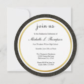 Funky Black & Gold Class of 2016 Afstuderen Kaart (Achterkant)