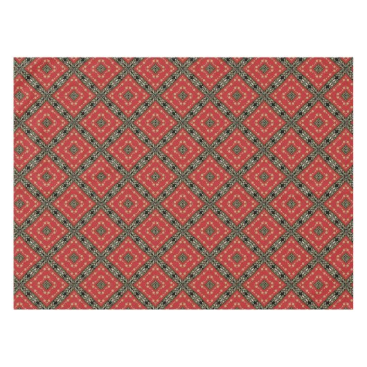 Funky Black Gold+Red Tablecloth Tafelkleed (Voorkant (Horizontaal))