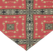 Funky  Black Gold+Red Tablecloth Tafelkleed (Gekanteld)