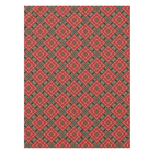 Funky  Black Gold+Red Tablecloth Tafelkleed (Voorkant)