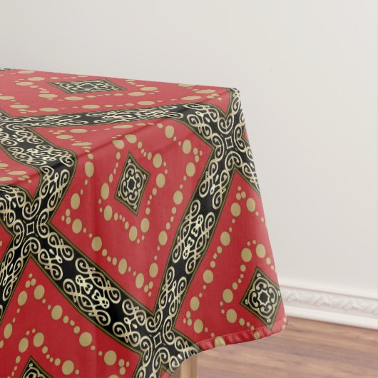 Funky Black Gold+Red Tablecloth Tafelkleed (Voorbeeld)