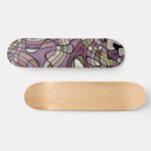 Funky Black Grey Green Paars Violet Wave Art Persoonlijk Skateboard (Horizontaal)
