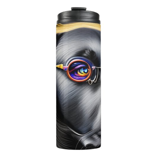 Funky Black Labrador Thermosbeker (Voorkant)