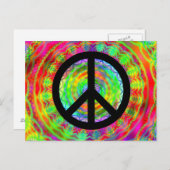 Funky Black Peace Sign Briefkaart (Voorkant / Achterkant)