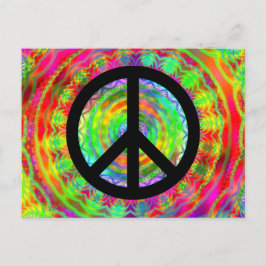 Funky Black Peace Sign Briefkaart