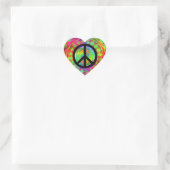 Funky Black Peace Sign Hart Sticker (Tas)