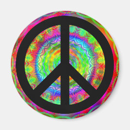 Funky Black Peace Sign Magneet