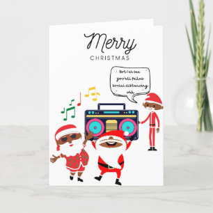 Funky Black Santa Christmas Kaart 003