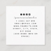 Funky Black & White Fire Flame Lips Tattoo Artist Vierkante Visitekaartje (Achterkant)