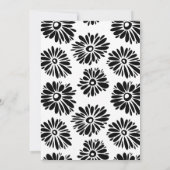 Funky Black White flower bruiloft Kaart (Achterkant)