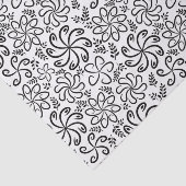 Funky black white flowers Tie Tissuepapier (Detail)