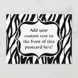 Funky Black/White Zebra Monogram Briefkaart