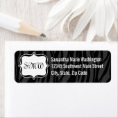Funky Black/White Zebra Monogram Etiket (Insitu)