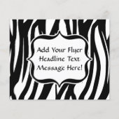 Funky Black/White Zebra Monogram Flyer (Voorkant)