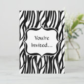 Funky Black/White Zebra Monogram Kaart (Staand voorkant)