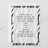Funky Black/White Zebra Monogram Kaart (Achterkant)