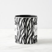 Funky Black/White Zebra Monogram Mok (Midden)