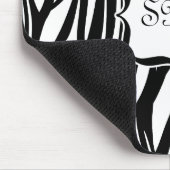 Funky Black/White Zebra Monogram Muismat (Hoek)