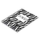Funky Black/White Zebra Monogram Notitieboek (Linkerzijde)
