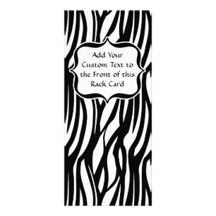 Funky Black/White Zebra Monogram Reclamekaart
