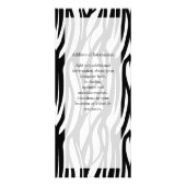 Funky Black/White Zebra Monogram Reclamekaart (Achterkant)