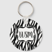 Funky Black/White Zebra Monogram