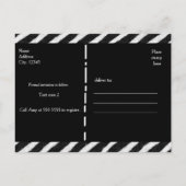 Funky Black White Zebra Stripes Aankondigingskaart (Achterkant)