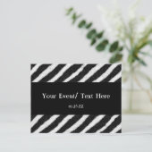Funky Black White Zebra Stripes Aankondigingskaart (Staand voorkant)