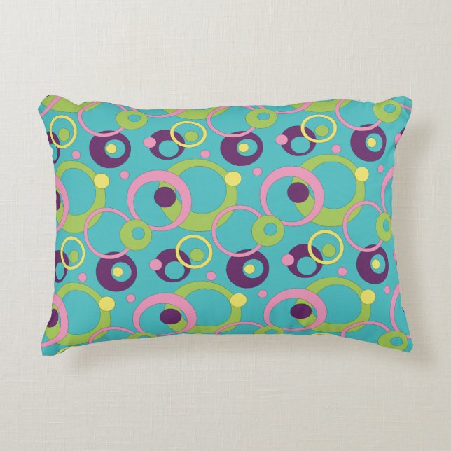 Funky Blauwe Cirkels Accentkussen Decoratief Kussen (Voorkant)