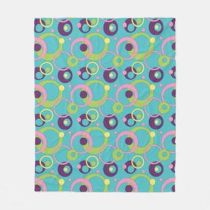 Funky Blauwe Cirkels Fleece Deken