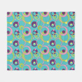 Funky Blauwe Cirkels Fleece Deken (Voorkant (Horizontaal))