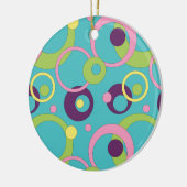 Funky Blauwe Cirkels Ornament (Links)