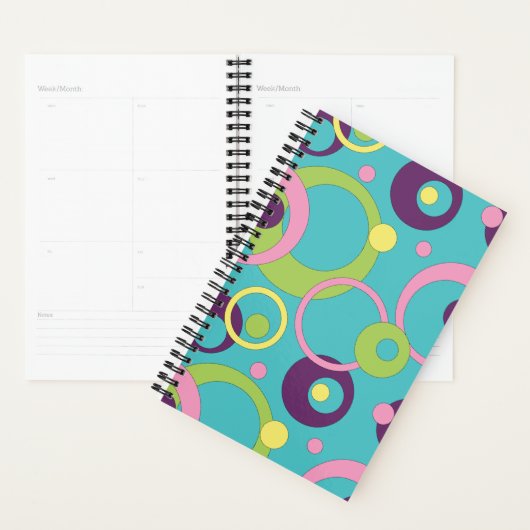 Funky Blauwe Cirkels Planner (Display)