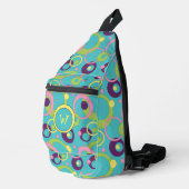 Funky Blauwe Cirkels Sling Bag (Rechterhoek)