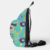 Funky Blauwe Cirkels Sling Bag (Rechts)