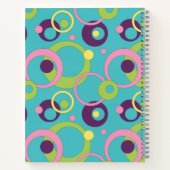 Funky Blauwe Cirkels Spiraal Notebook Notitieboek (Achterkant)