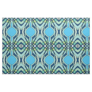 Funky Blauwe Patroon Stof