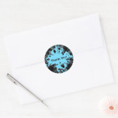 Funky blauwe verf splatter paintball dank u ronde sticker (Envelop)