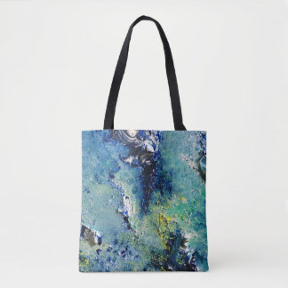 Funky Blauwgroen Abstracte Art Bag Tote Bag