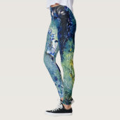 Funky Blauwgroen Abstracte Art Leggings (Links)