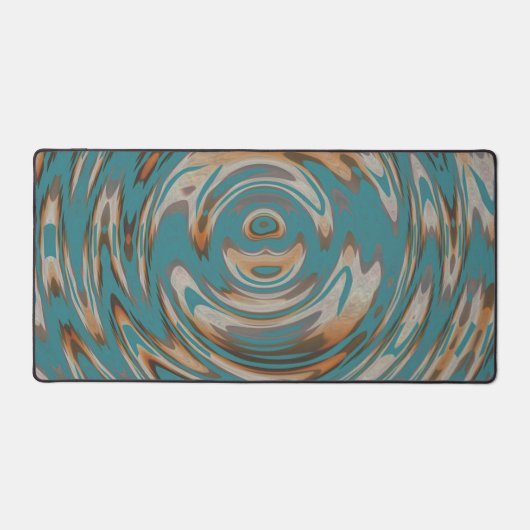 Funky Blauwgroen Blauw Groen Roest Sinaasappel Spi Bureaumat (Voorkant)