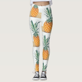 Funky Bleek Geel Geel Geel Geel Leggings Ananas